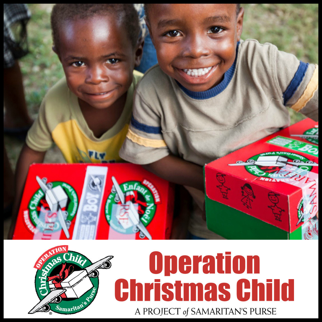 Tulip Street Christian Church accepting shoe boxes for Operation Christmas  Child