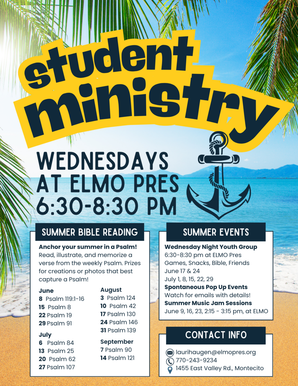 06-17  Summer Wednesday Night Youth Group(6th-12th grades)